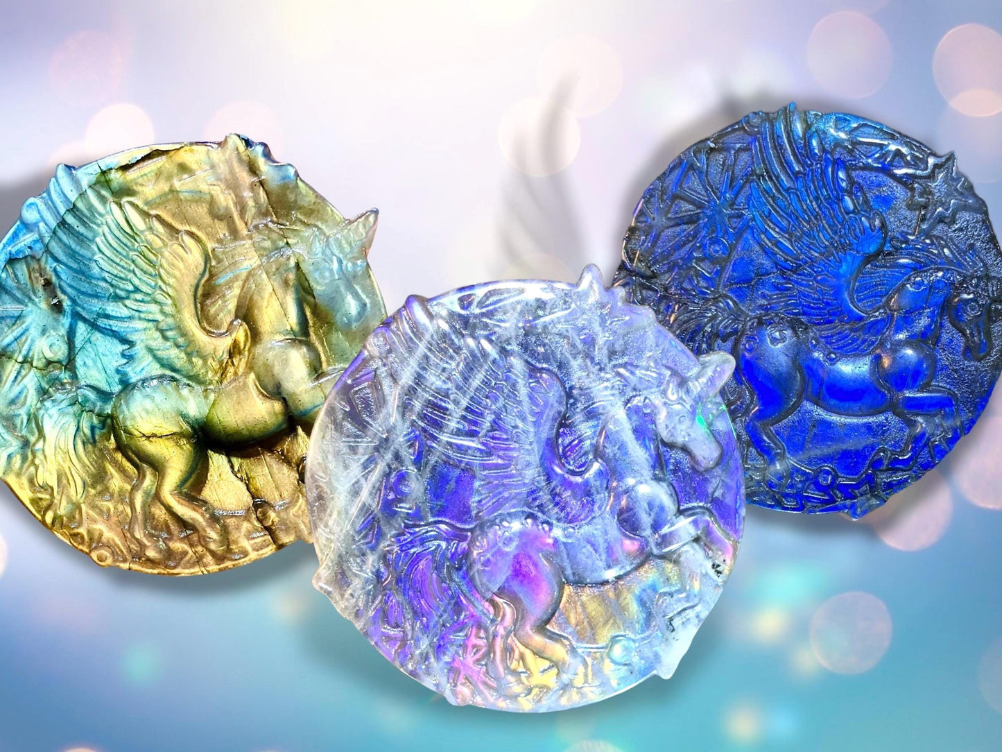rainbow flash labradorite unicorn