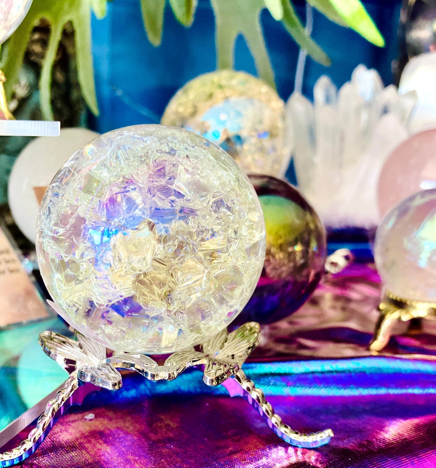 Aura Angel Cracked Crystal Sphere