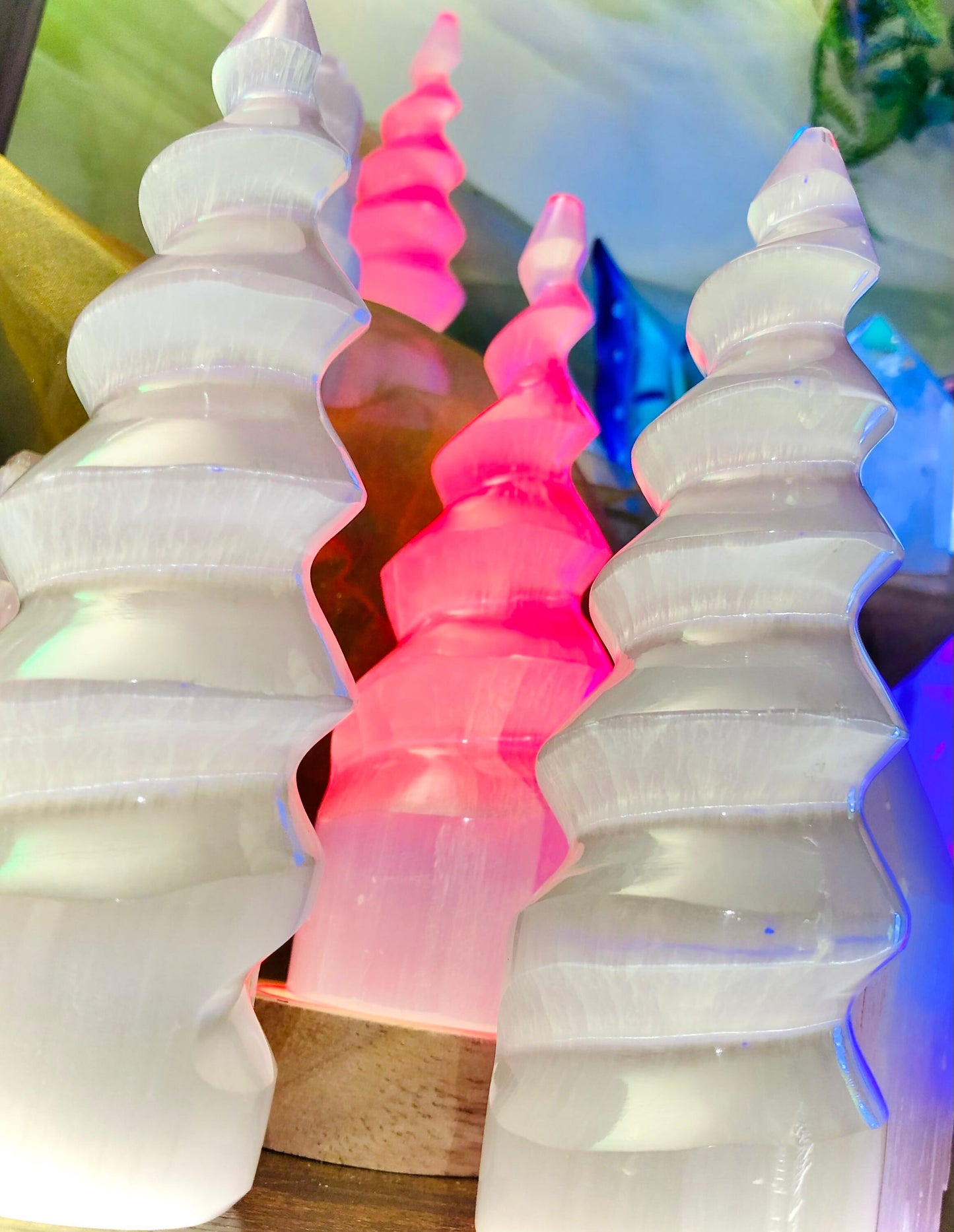 Selenite Spiral USB Lamp