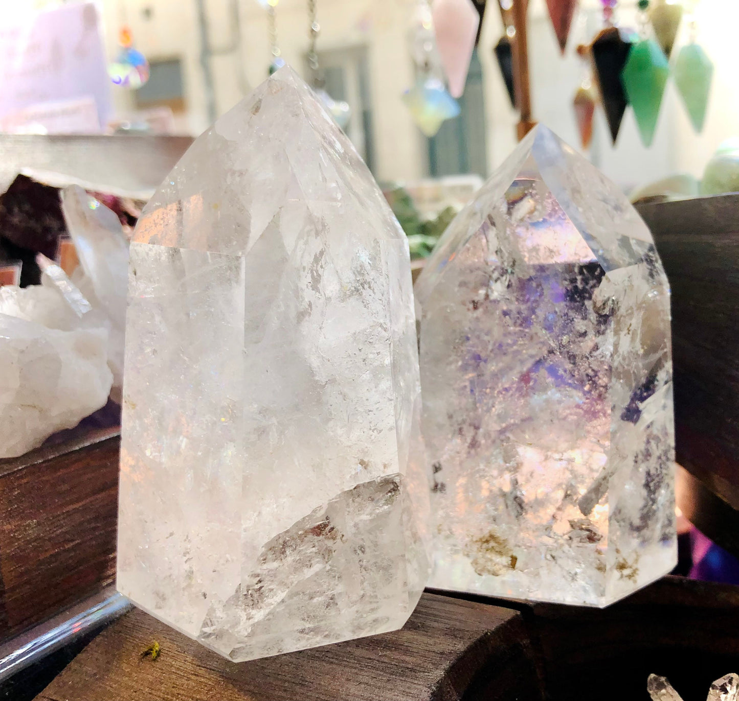 LED cracked rock crystal point lamp