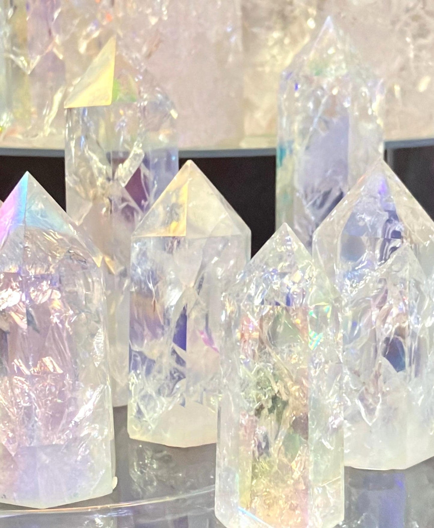 Crackle Angel Aura Crystal Point