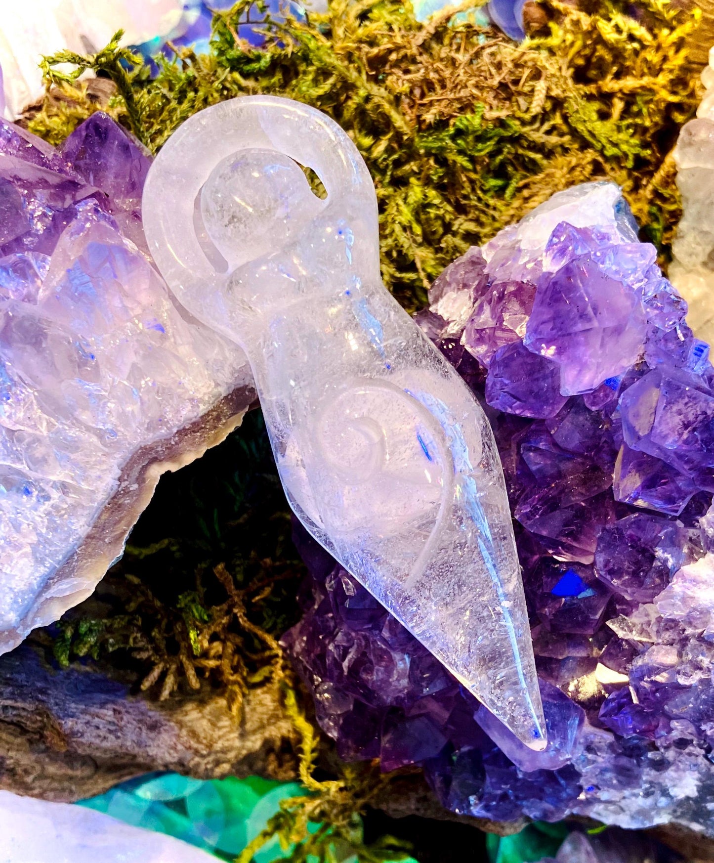 Gaia Altar Statue in Rock Crystal