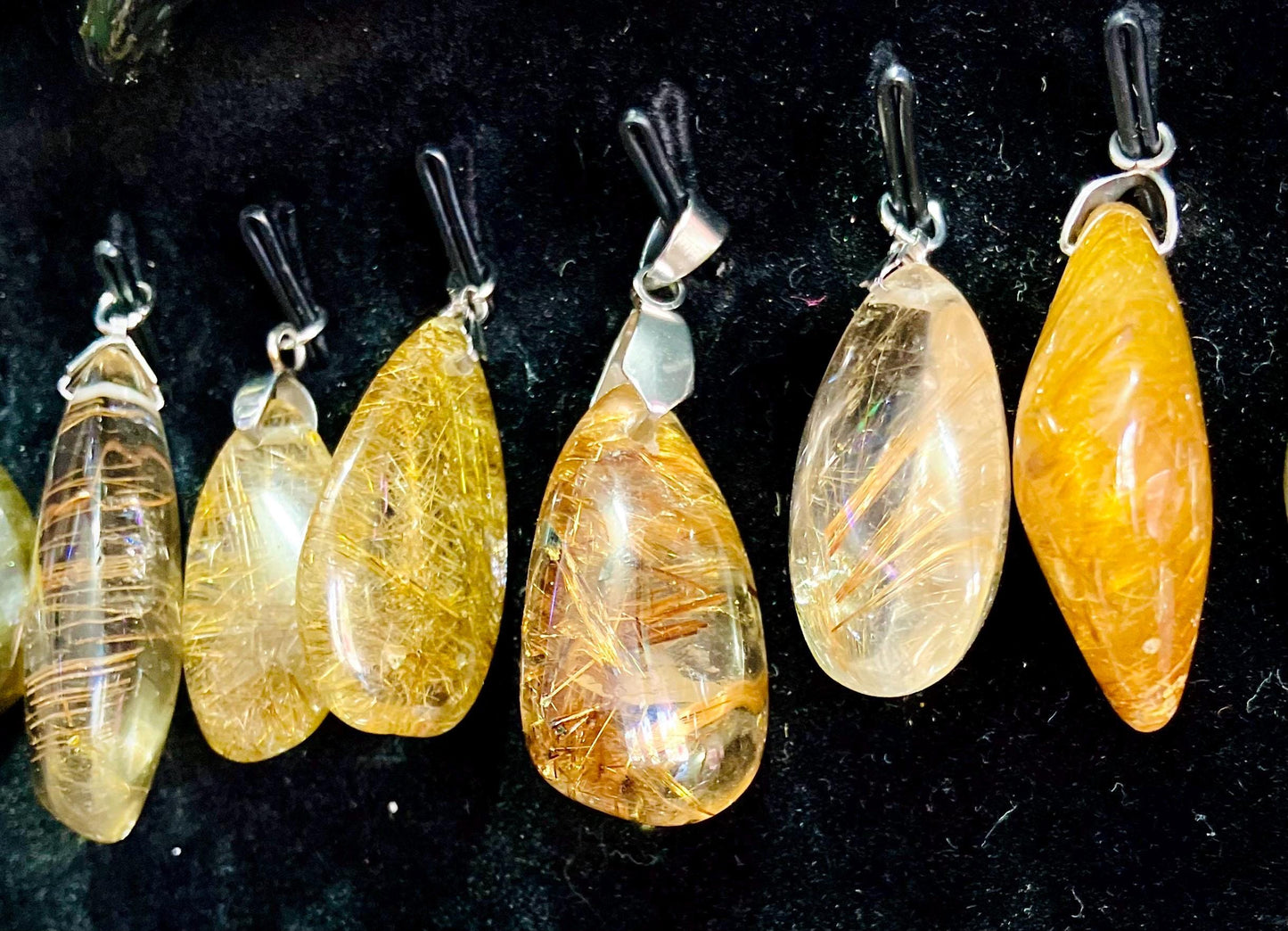 Freeform Golden Rutilated Quartz Pendant