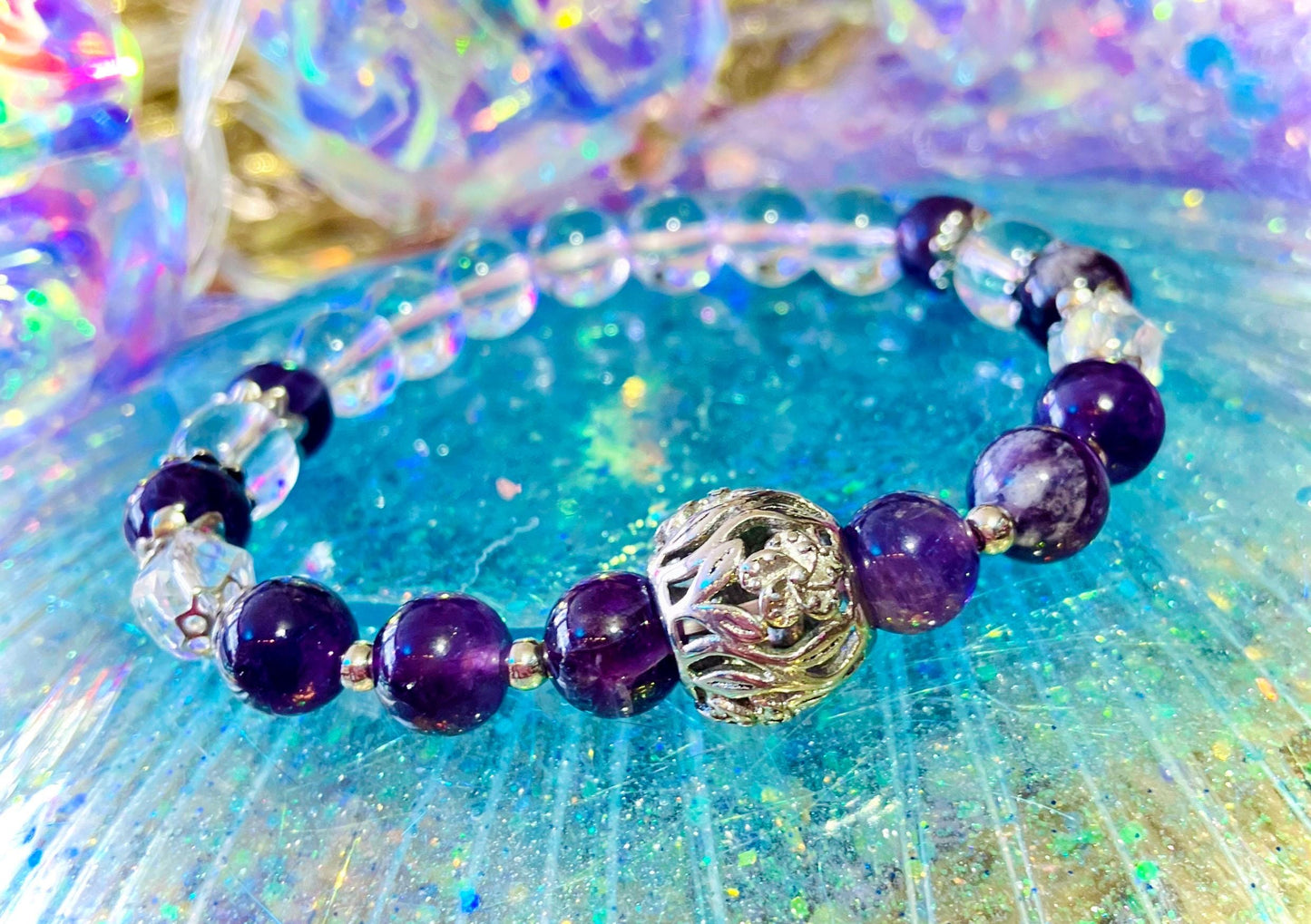 Amethyst protection and soothing bracelet