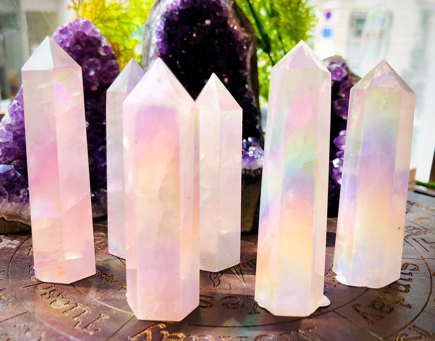 Rose quartz point aura angel