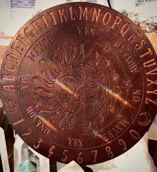 Ouija-Pendelbrett aus Holz mit Mond und Sonne, Größe S