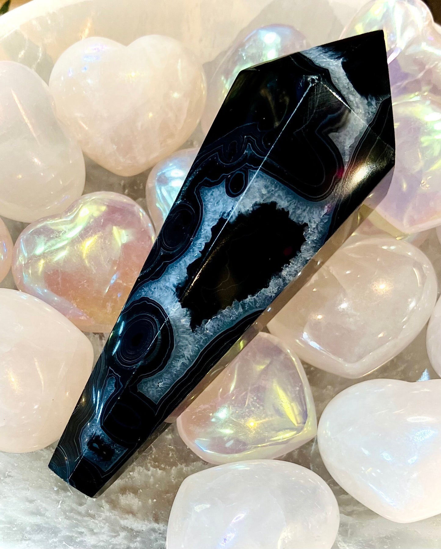 Black agate onyx tip