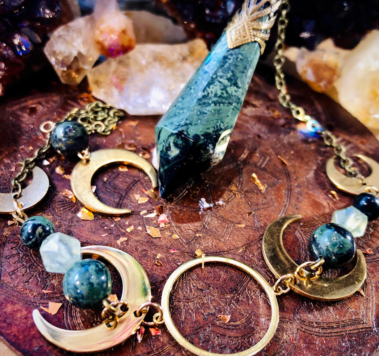 Kambaba Jasper Fairy Pendulum