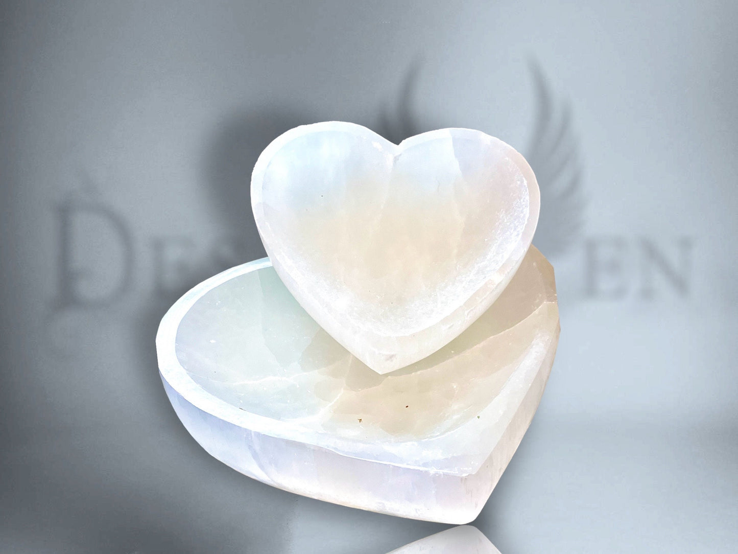 Selenite heart bowl