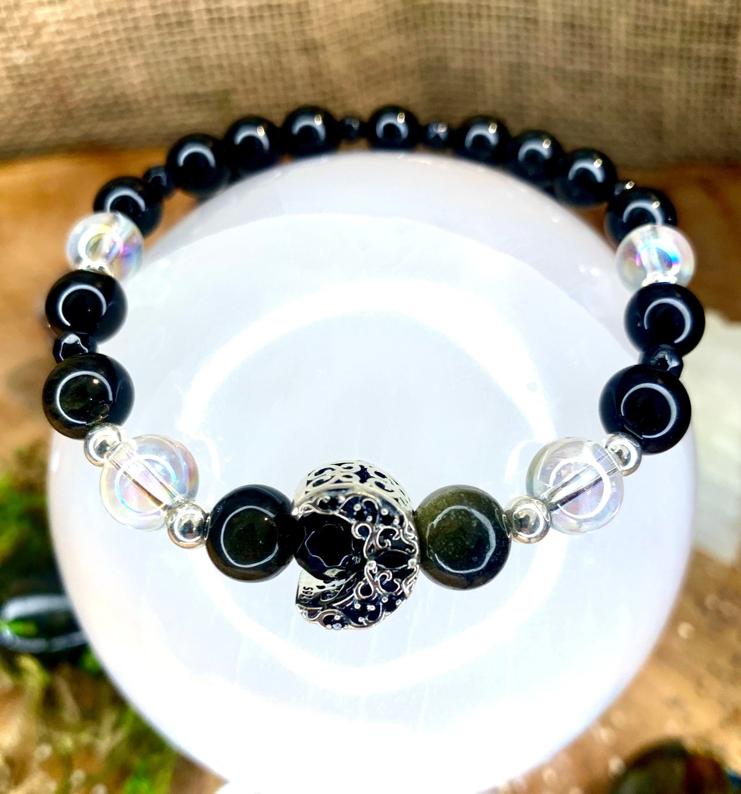 Celestial Obsidian Magic Protection Bracelet
