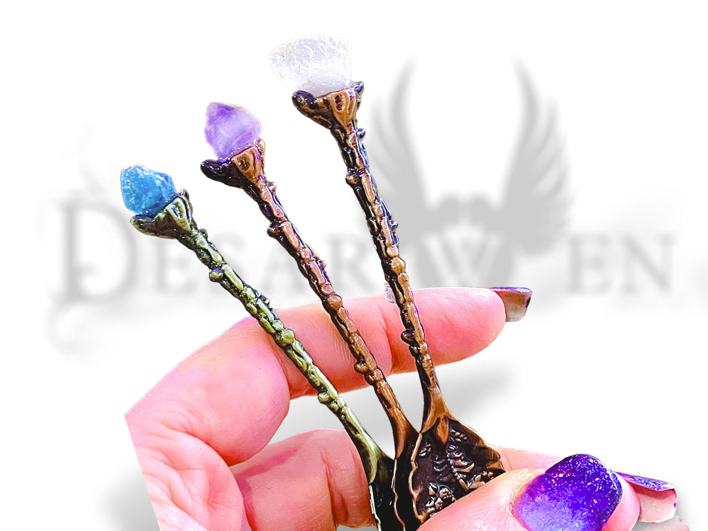 Witchy ritual spoon with stone