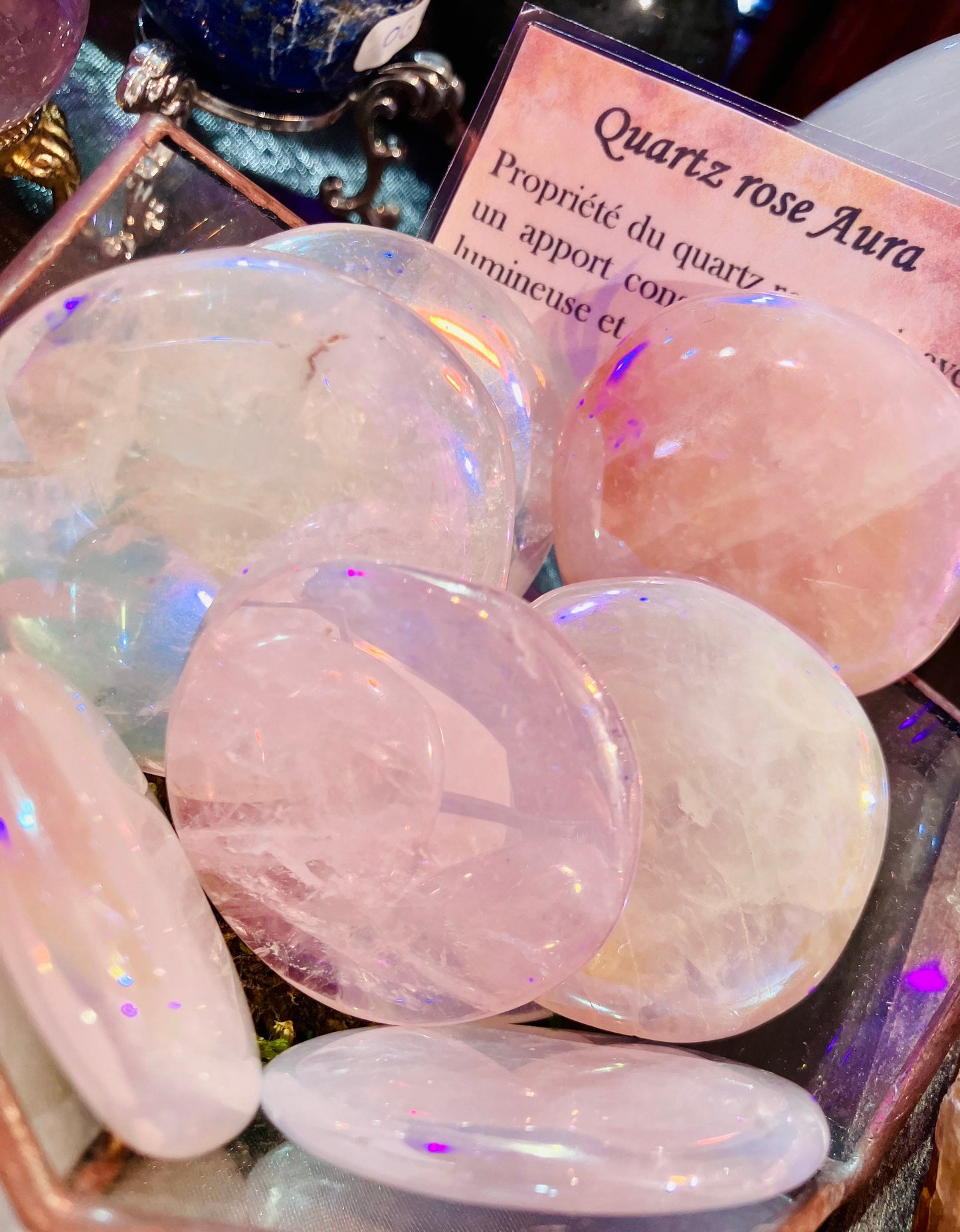 rose quartz pebbles aura angel