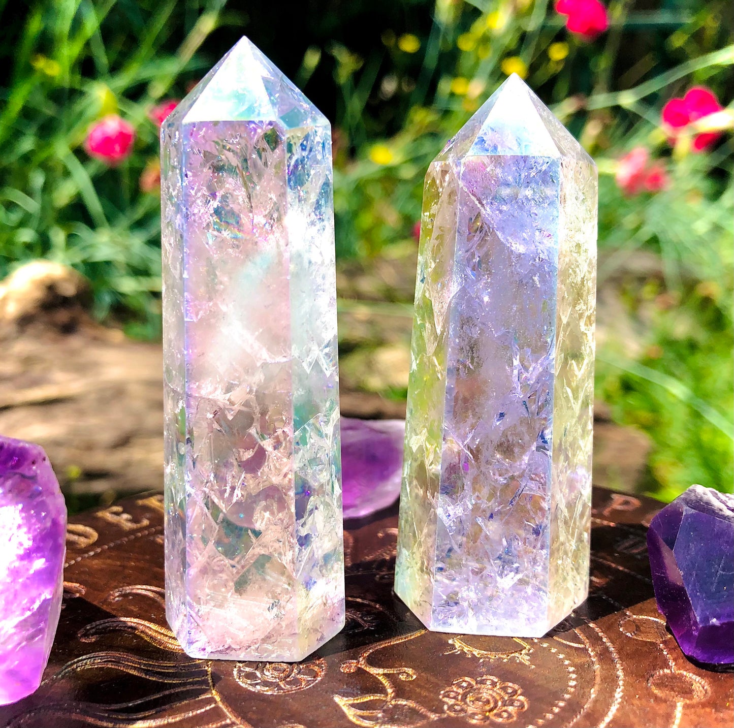 Crackle Angel Aura Crystal Point