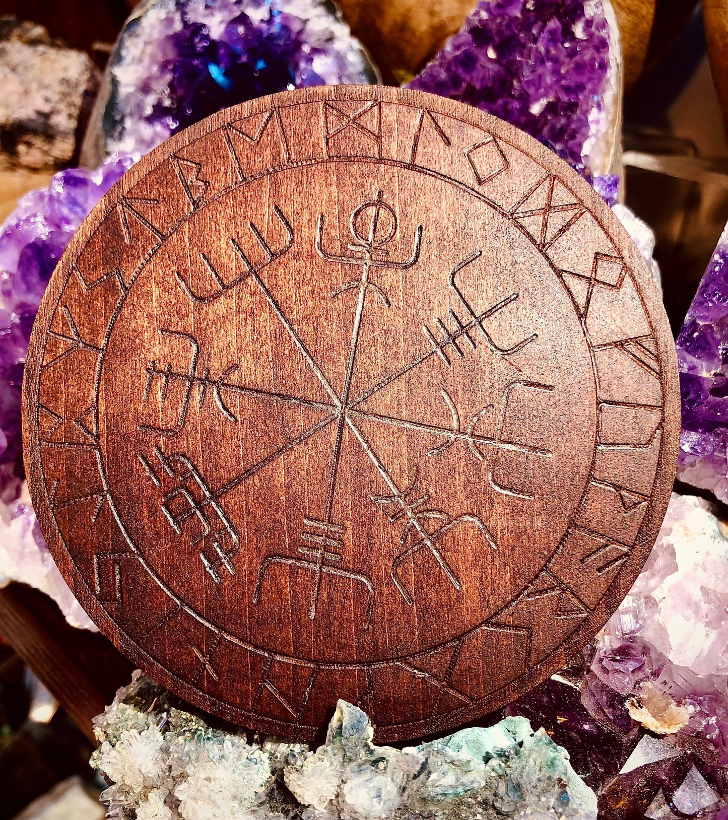 Wicca Vegvisir Viking Rune Pendulum Board