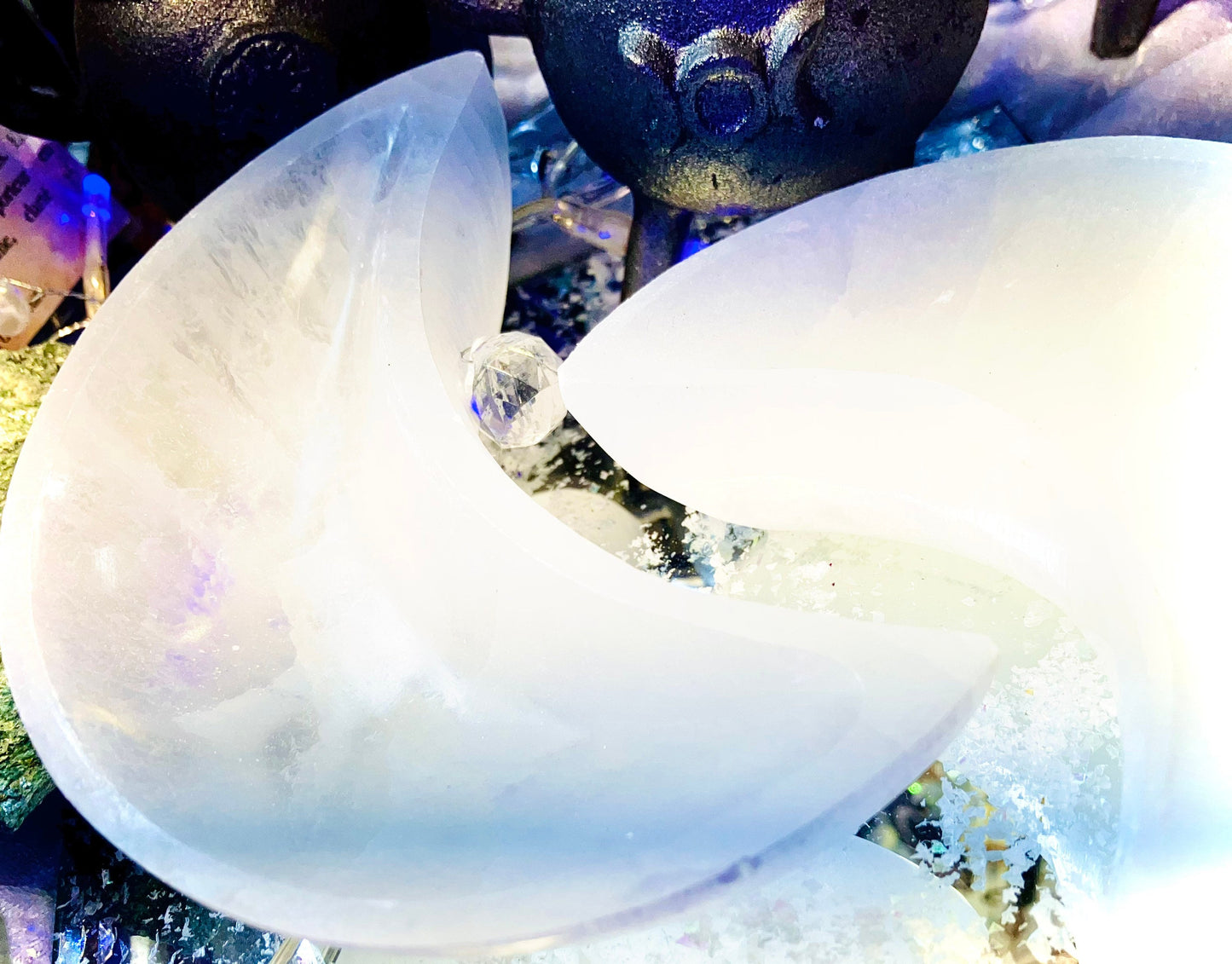 Selenite Moon Bowl