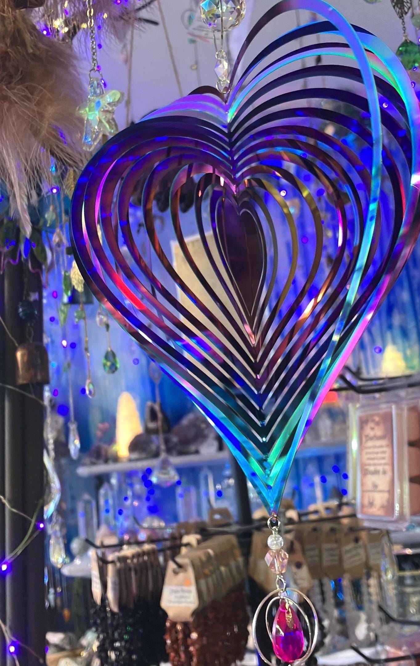 Regenbogen Großer Hypnotischer Kristall Aura Rosenquarz Amethyst