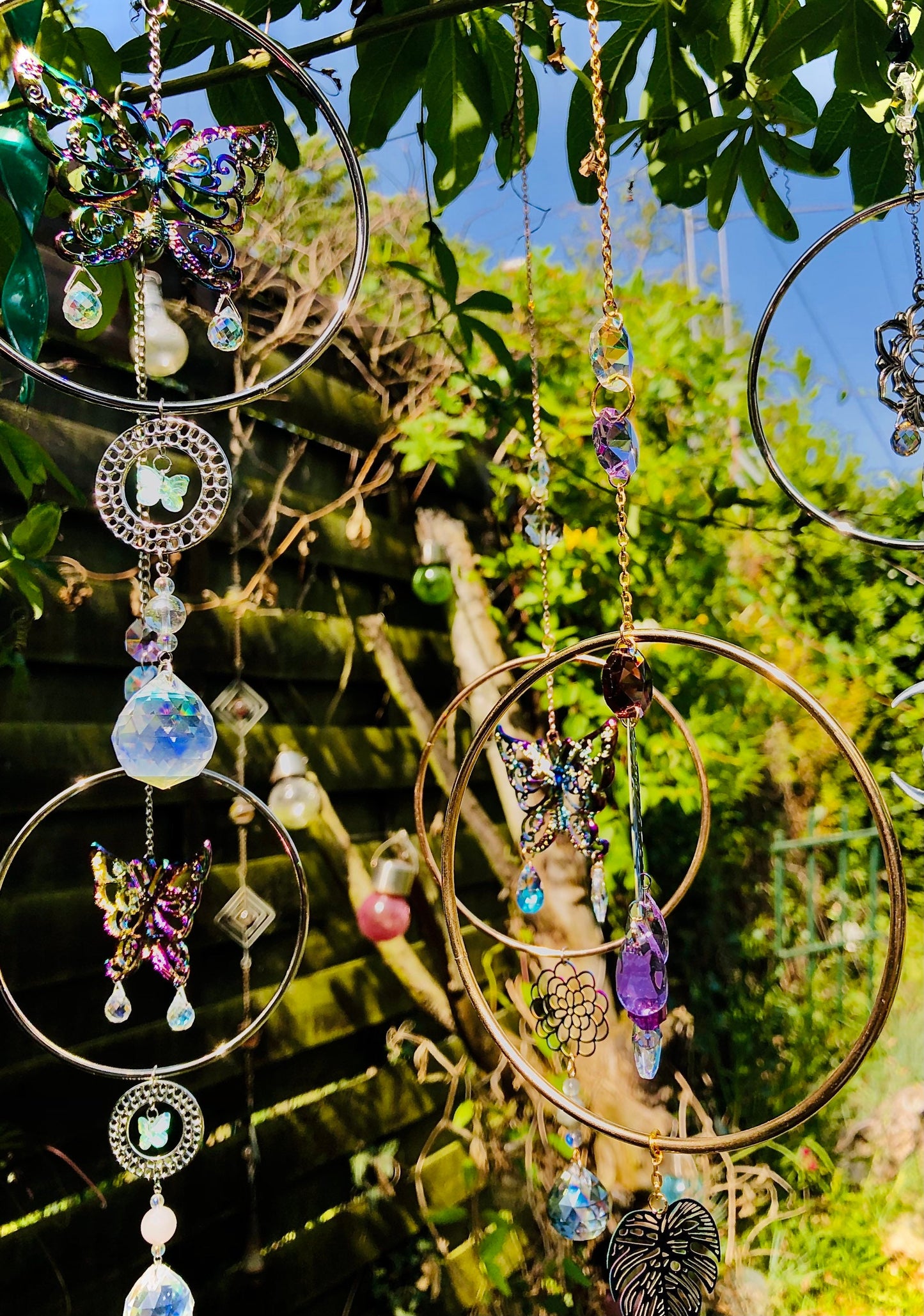 magic anti-stress rainbow and iridescent metal butterfly