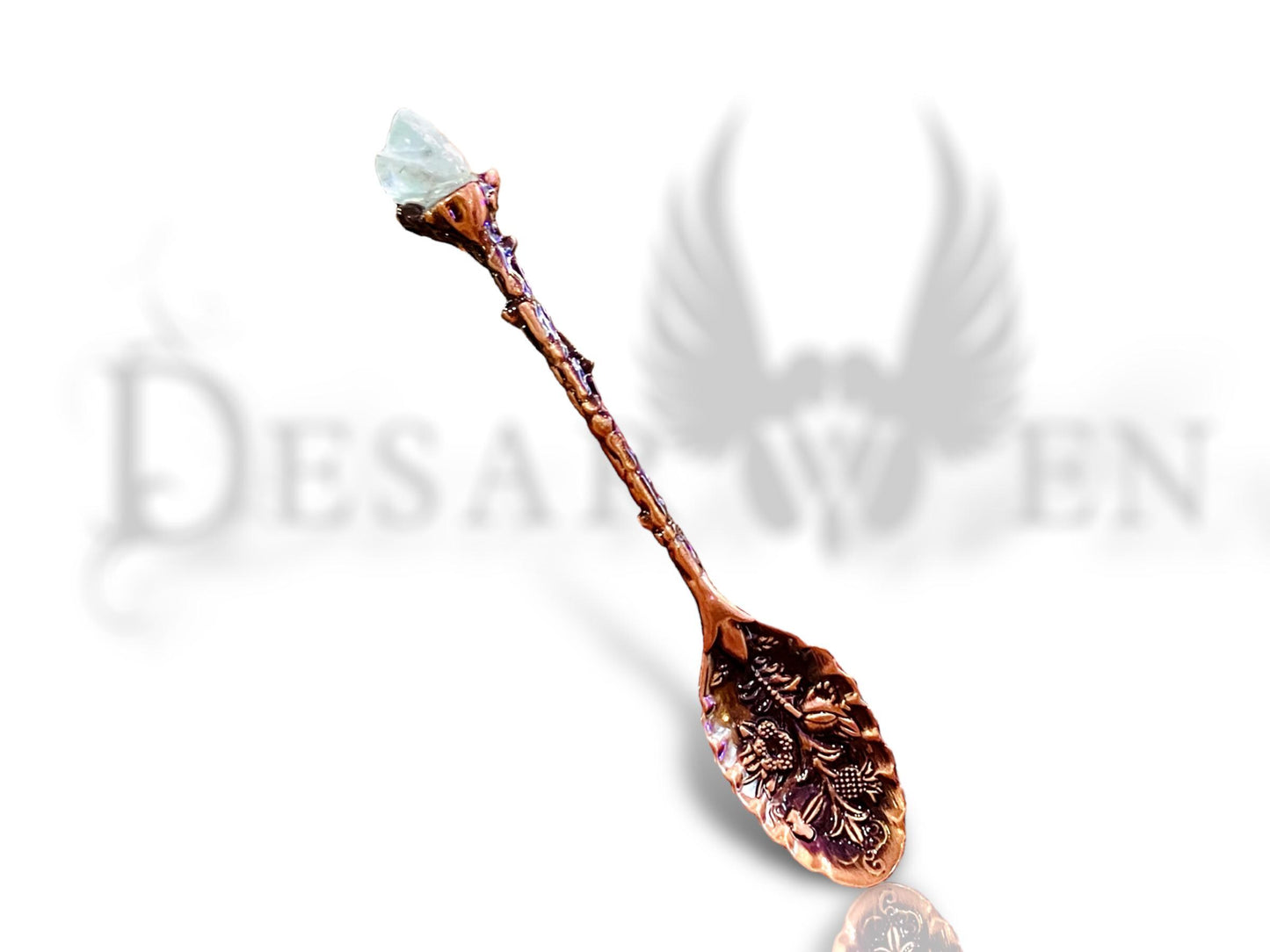 Witchy ritual spoon with stone