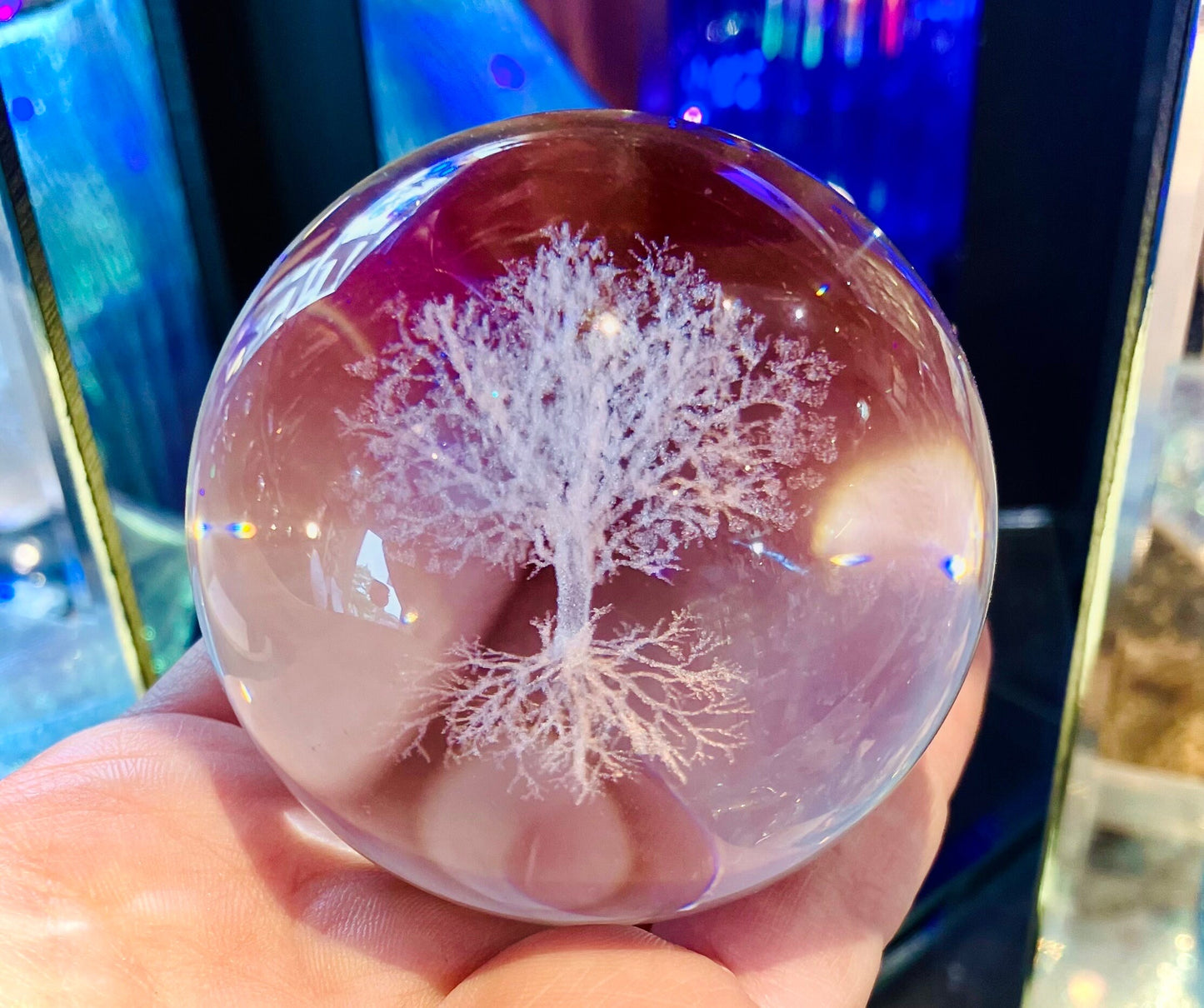 feng shui glass crystal sphere Yggdrasil tree of life