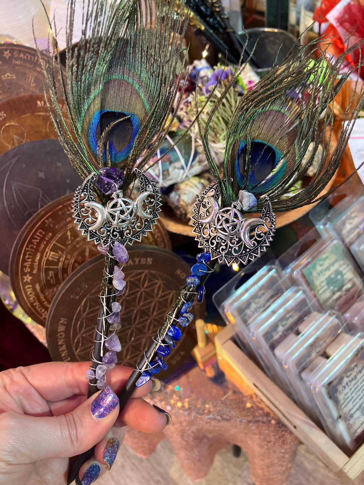 peacock feather magic wand