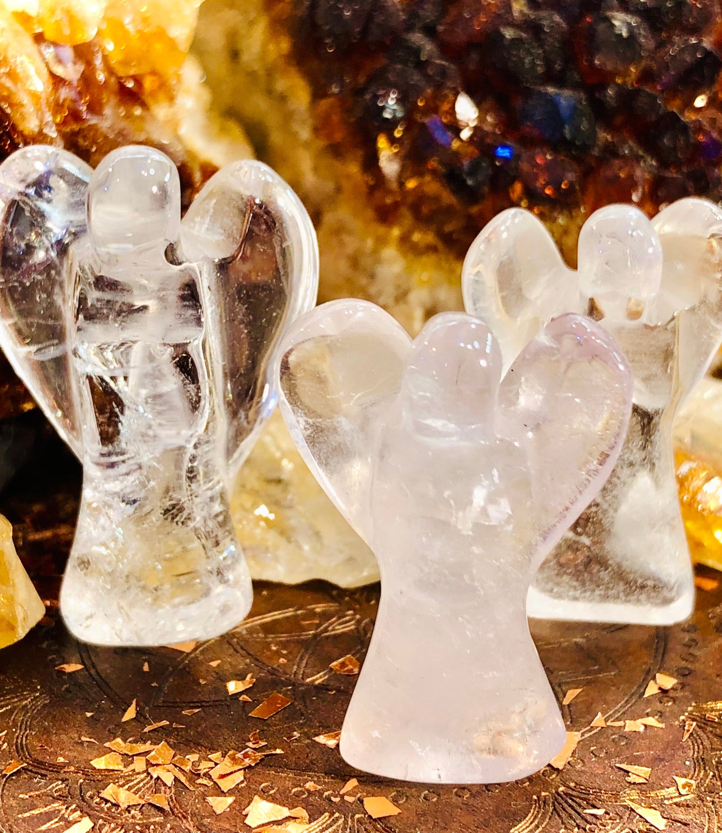 rose quartz or amethyst angel
