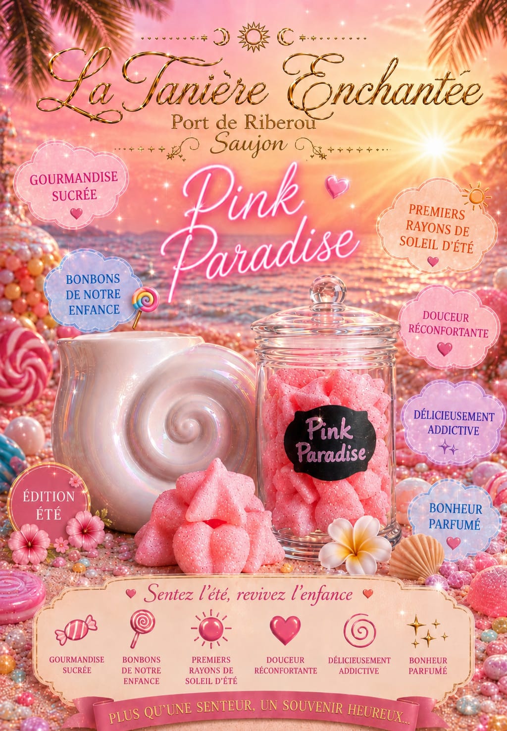 Cire parfumee pink paradise ( bonbon)
