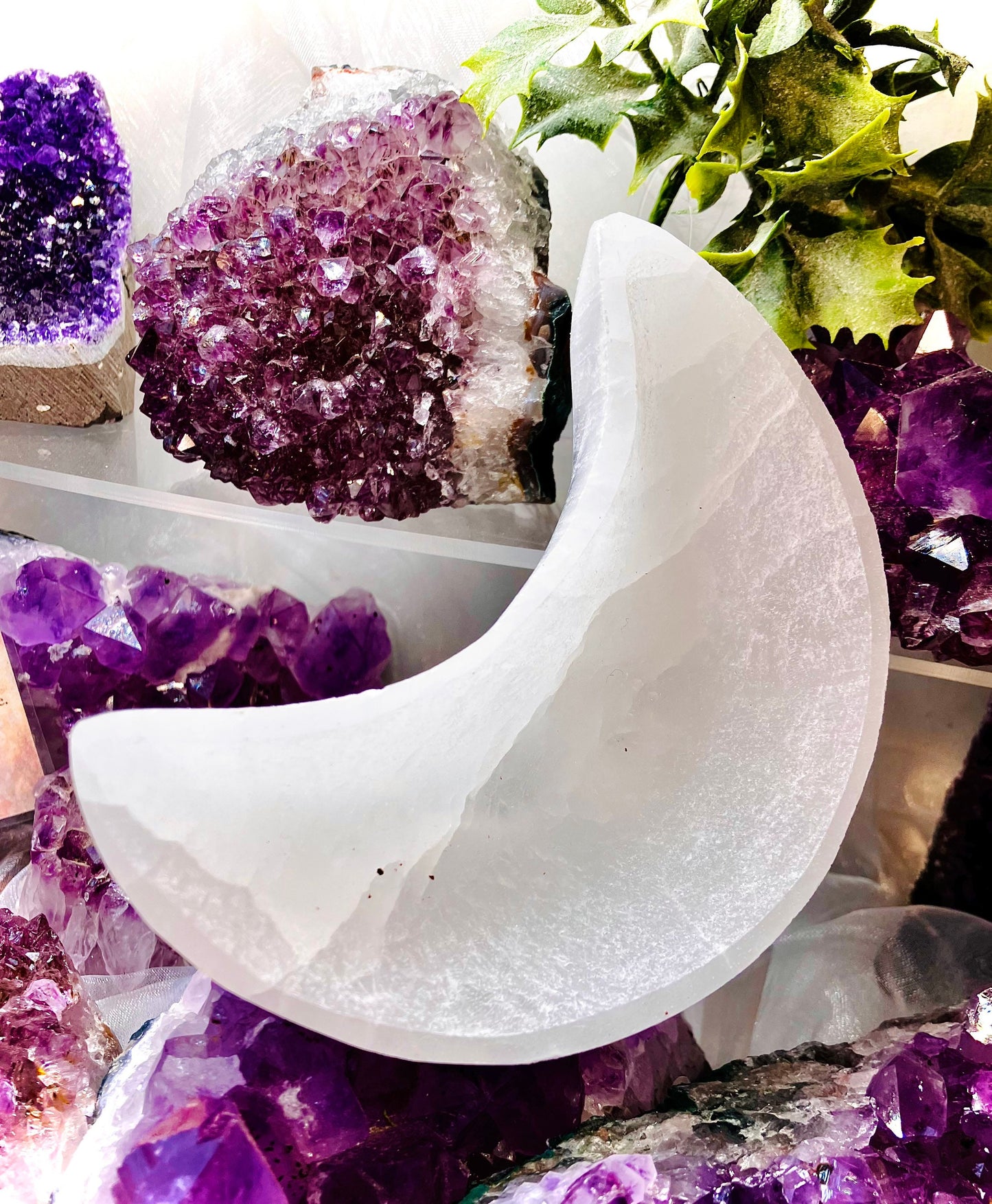 Selenite Moon Bowl