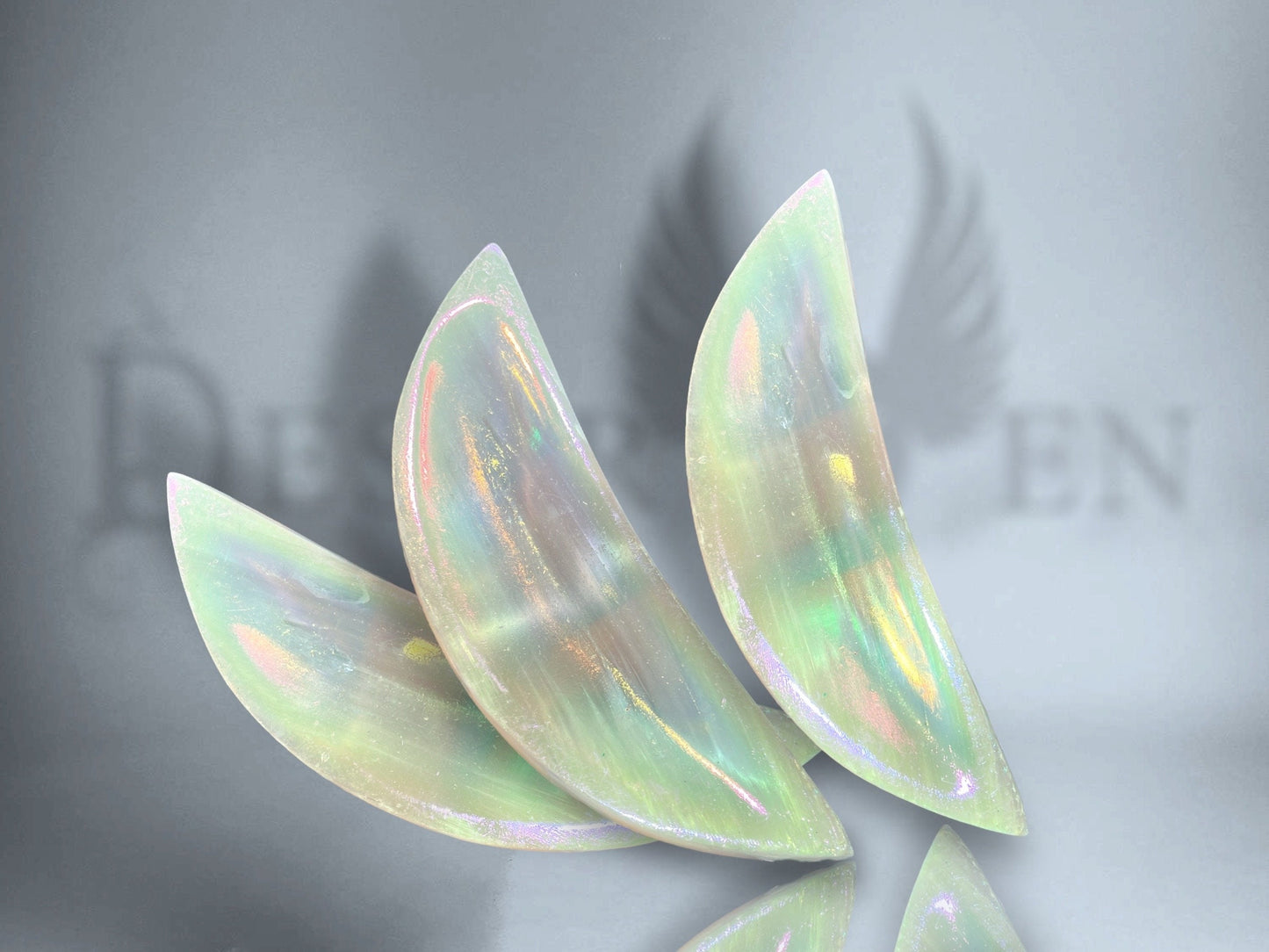 Crescent Moon in Selenite Angel Aura