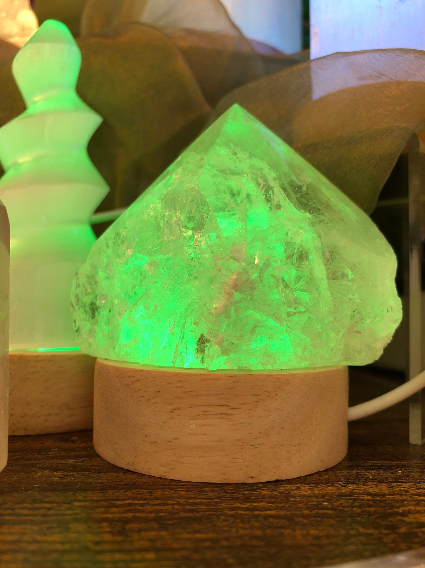 Semi-raw Rock Crystal Point Lamp