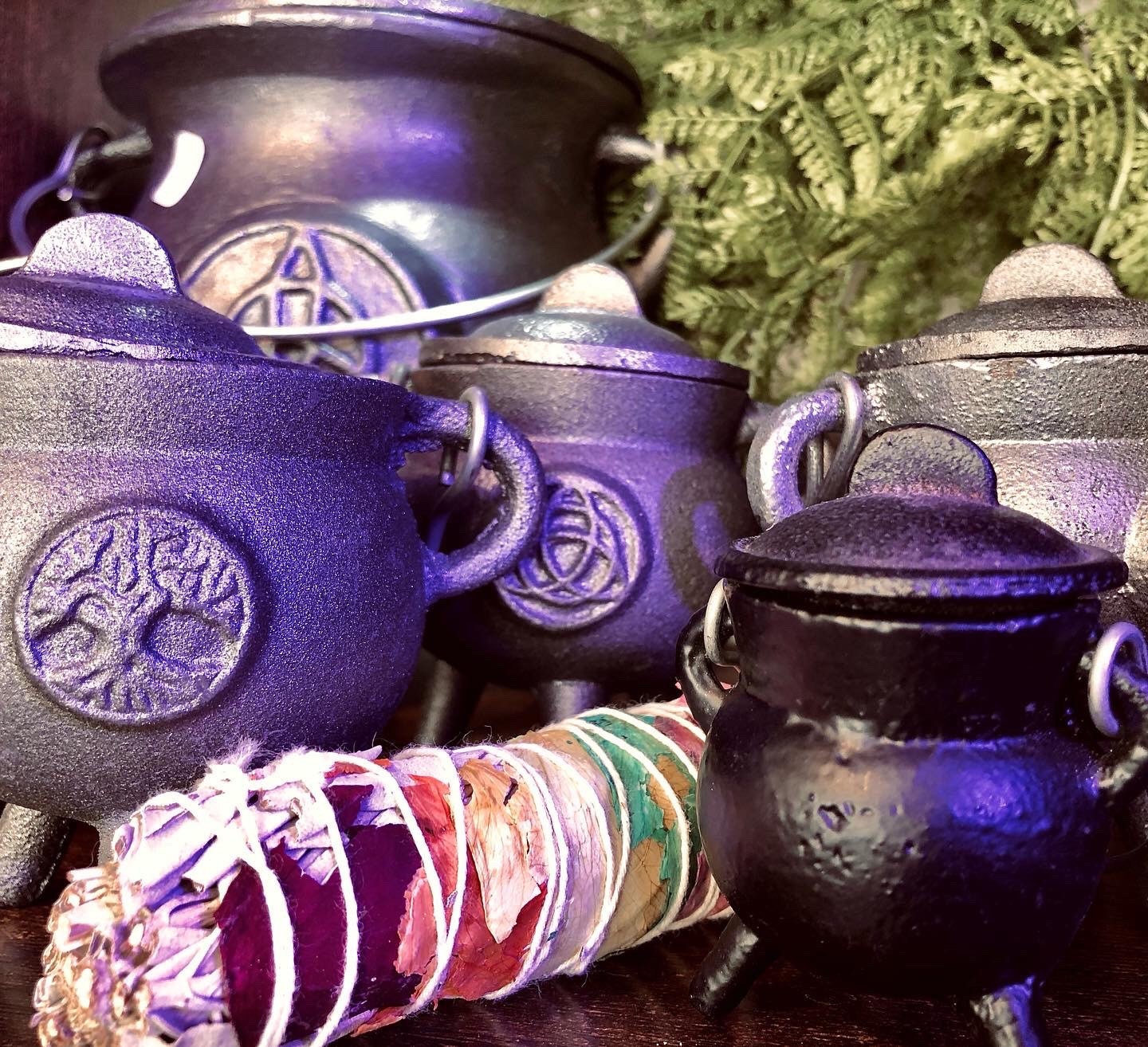 Small cast iron cauldron