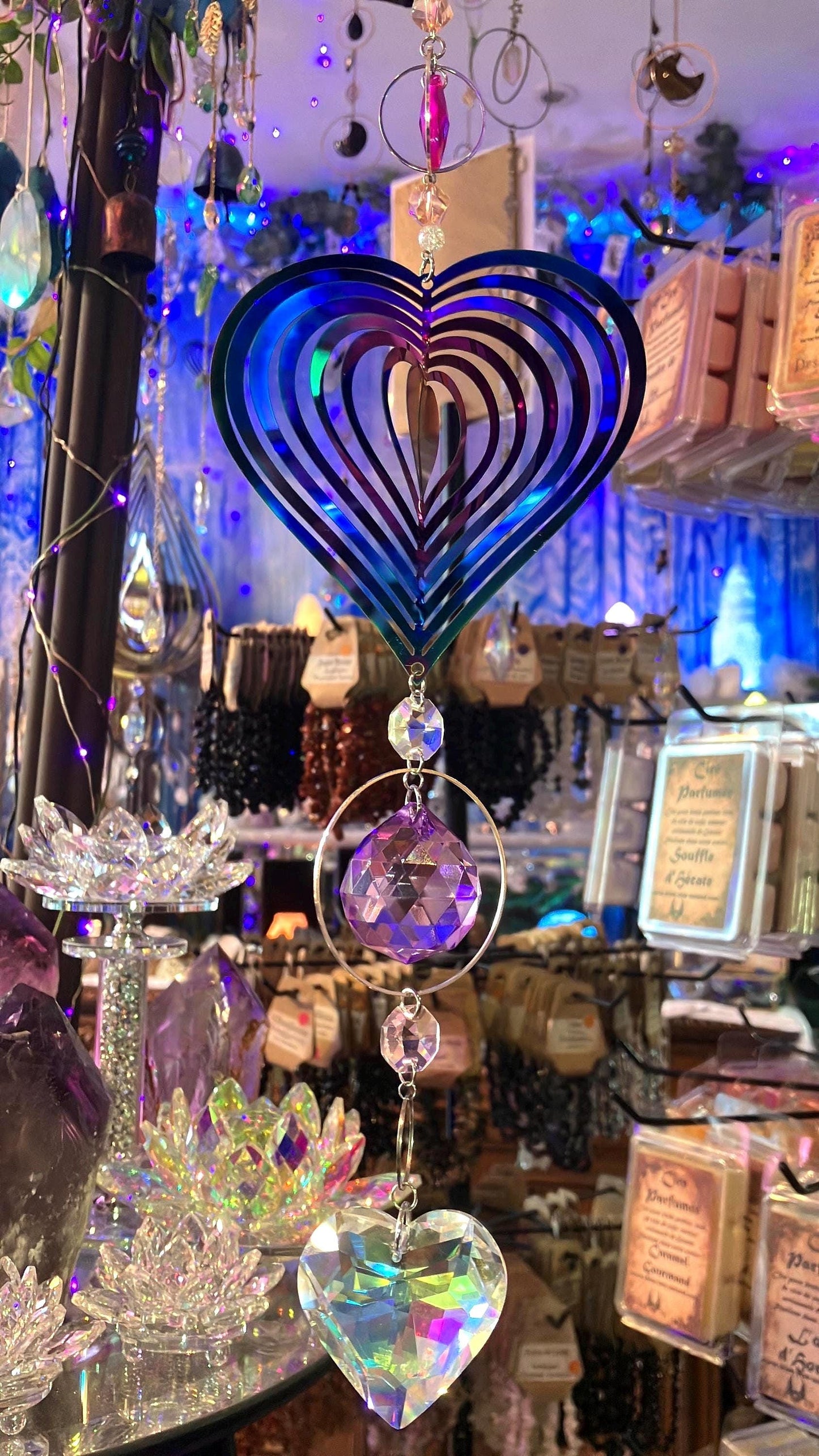 Regenbogen Großer Hypnotischer Kristall Aura Rosenquarz Amethyst