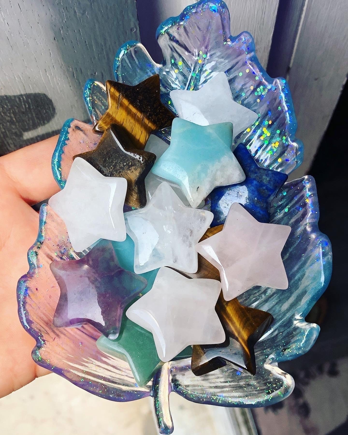 Amethyst stone altar star