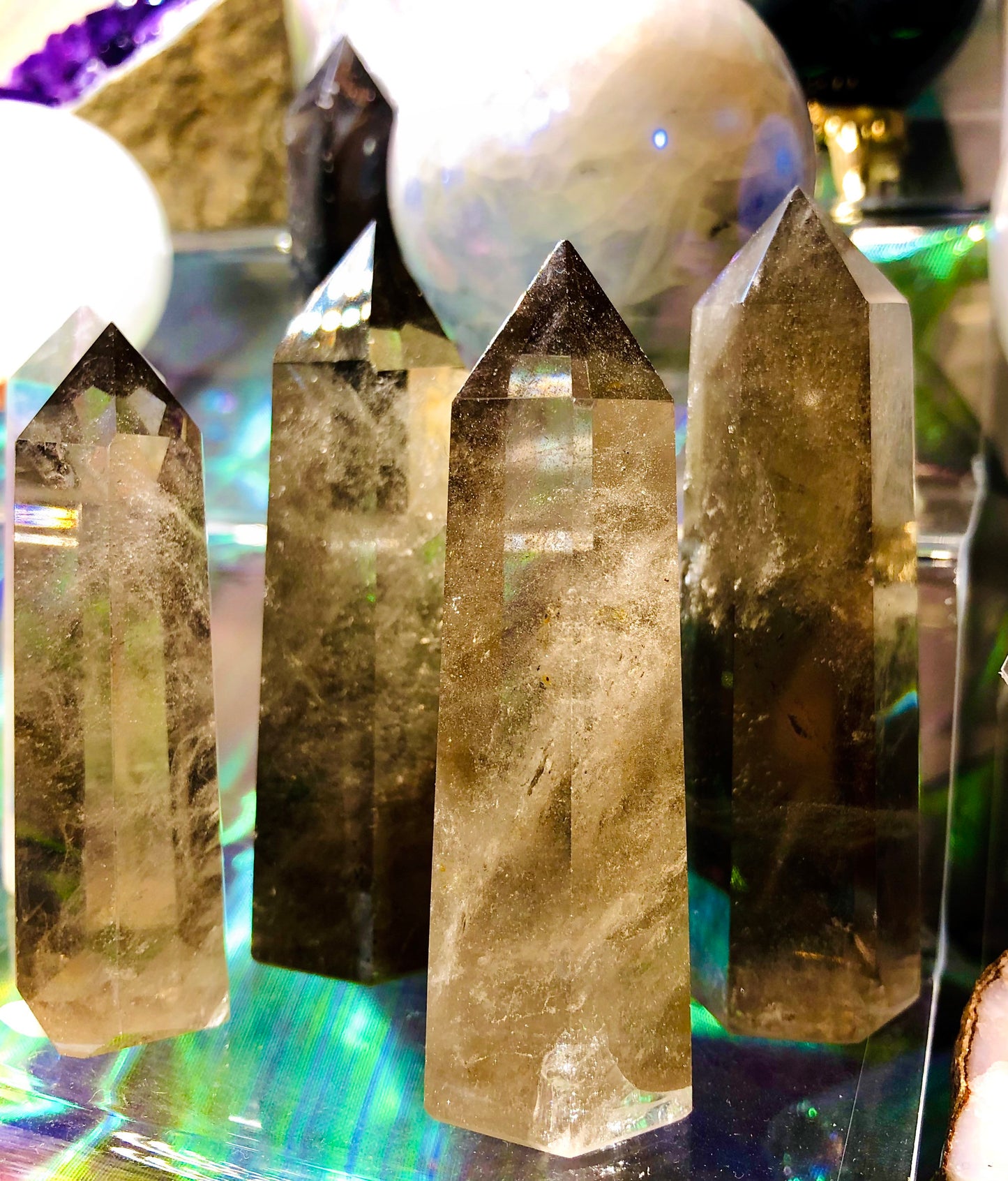 Smoky quartz obelisk point