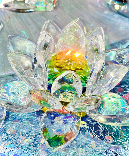Regenbogenglas Kristall Lotusblume