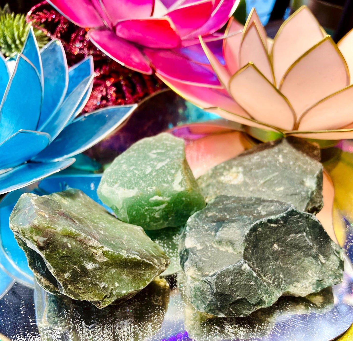 Moss agate raw stone