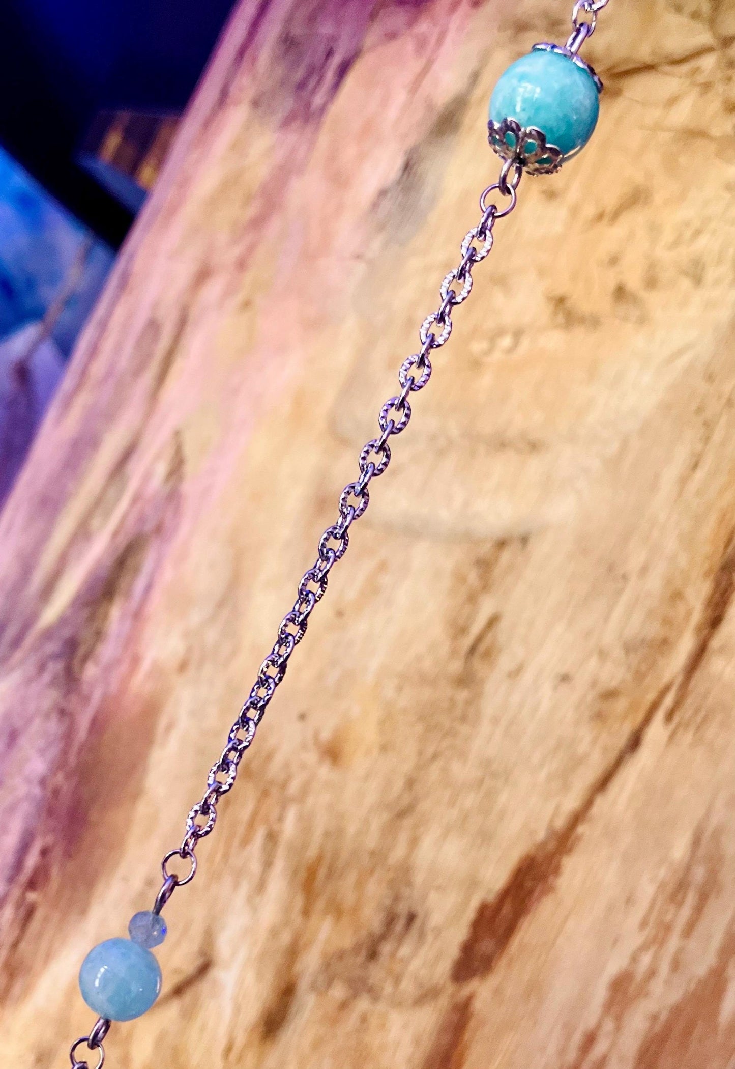 Amazonite stone point pendulum