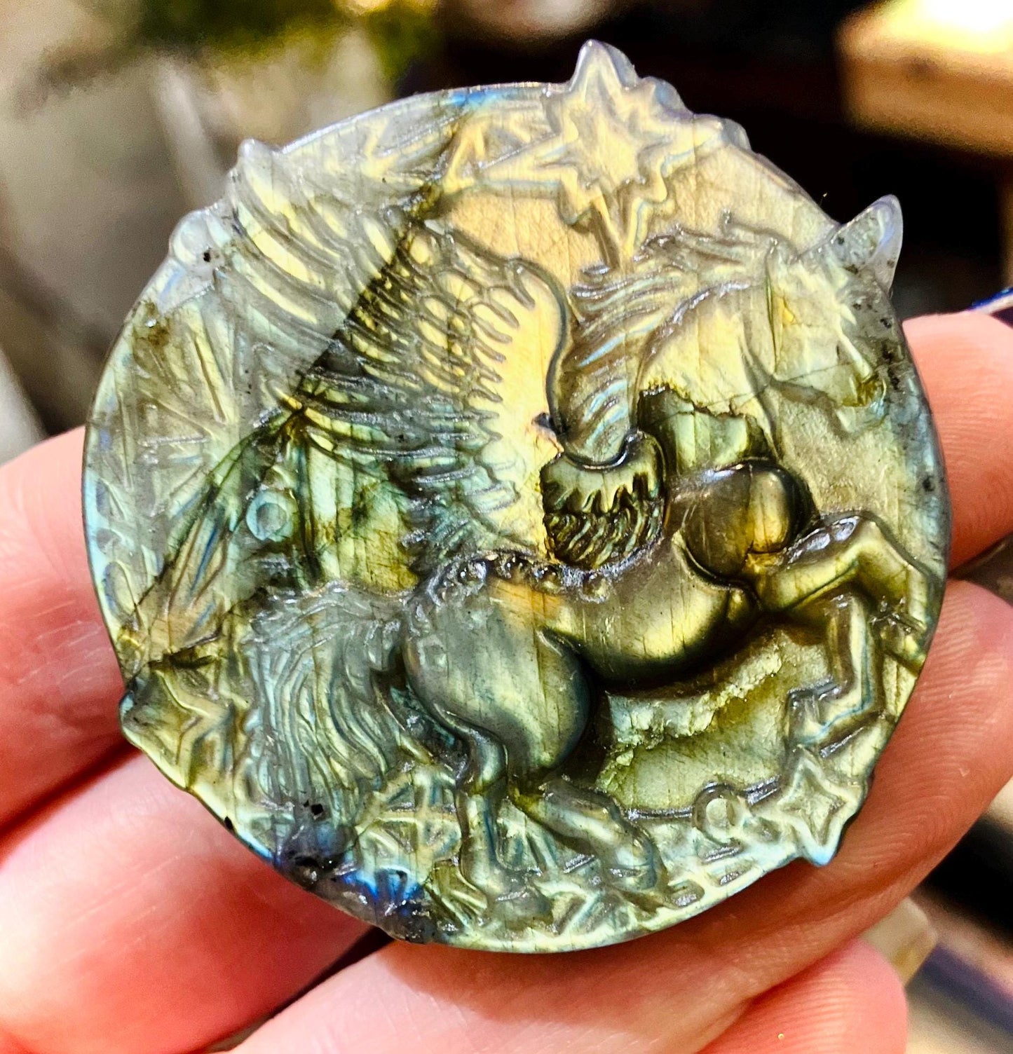 rainbow flash labradorite unicorn