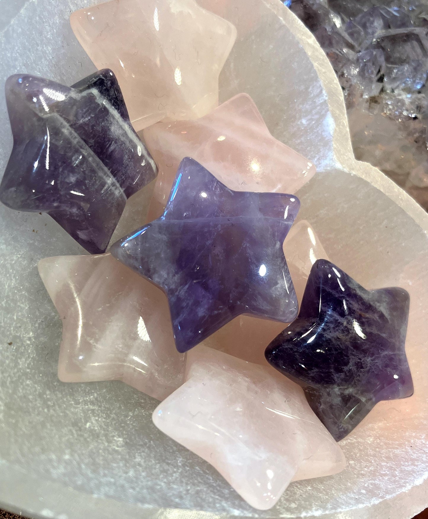 Amethyst stone altar star
