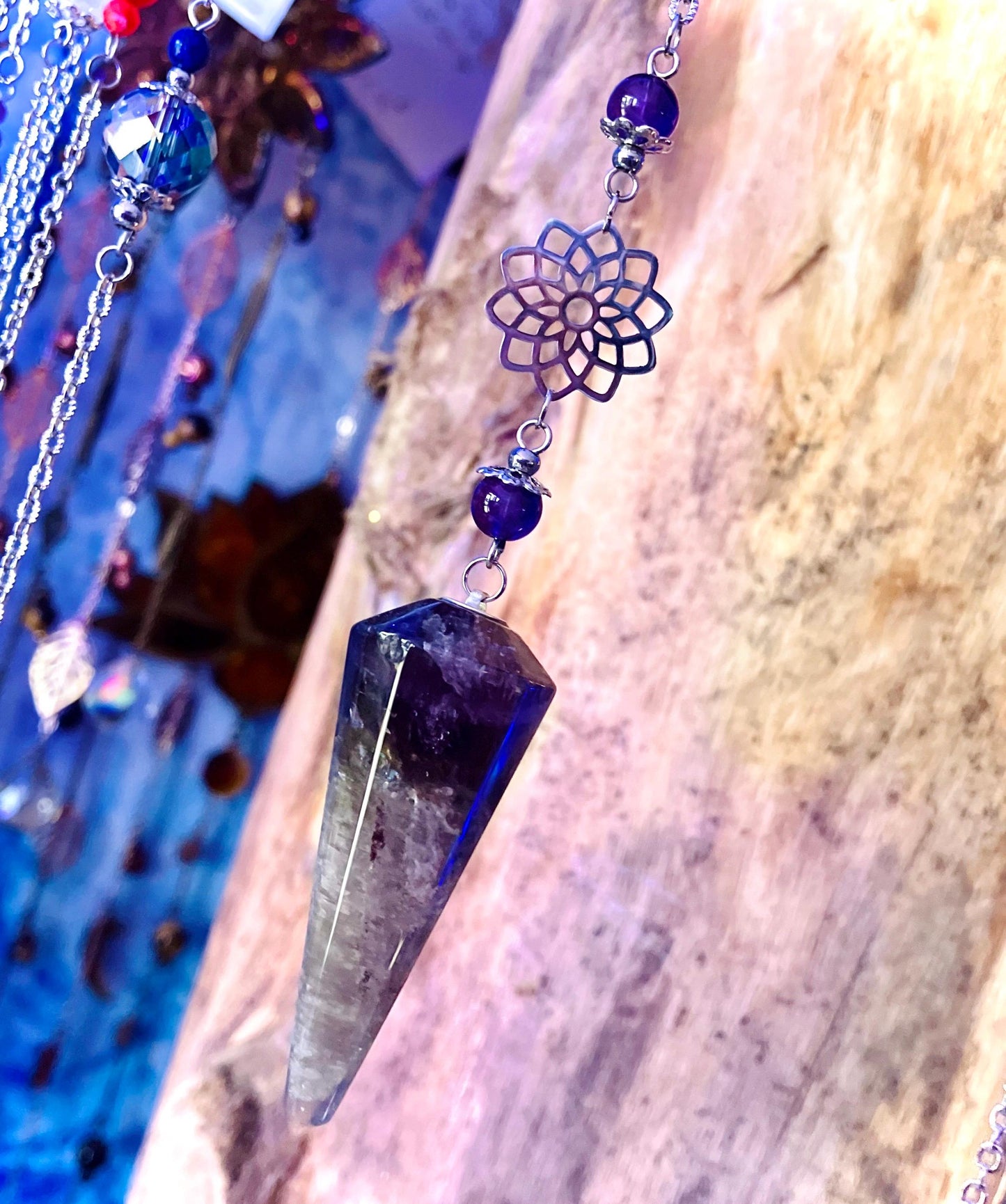 Iolite point pendulum