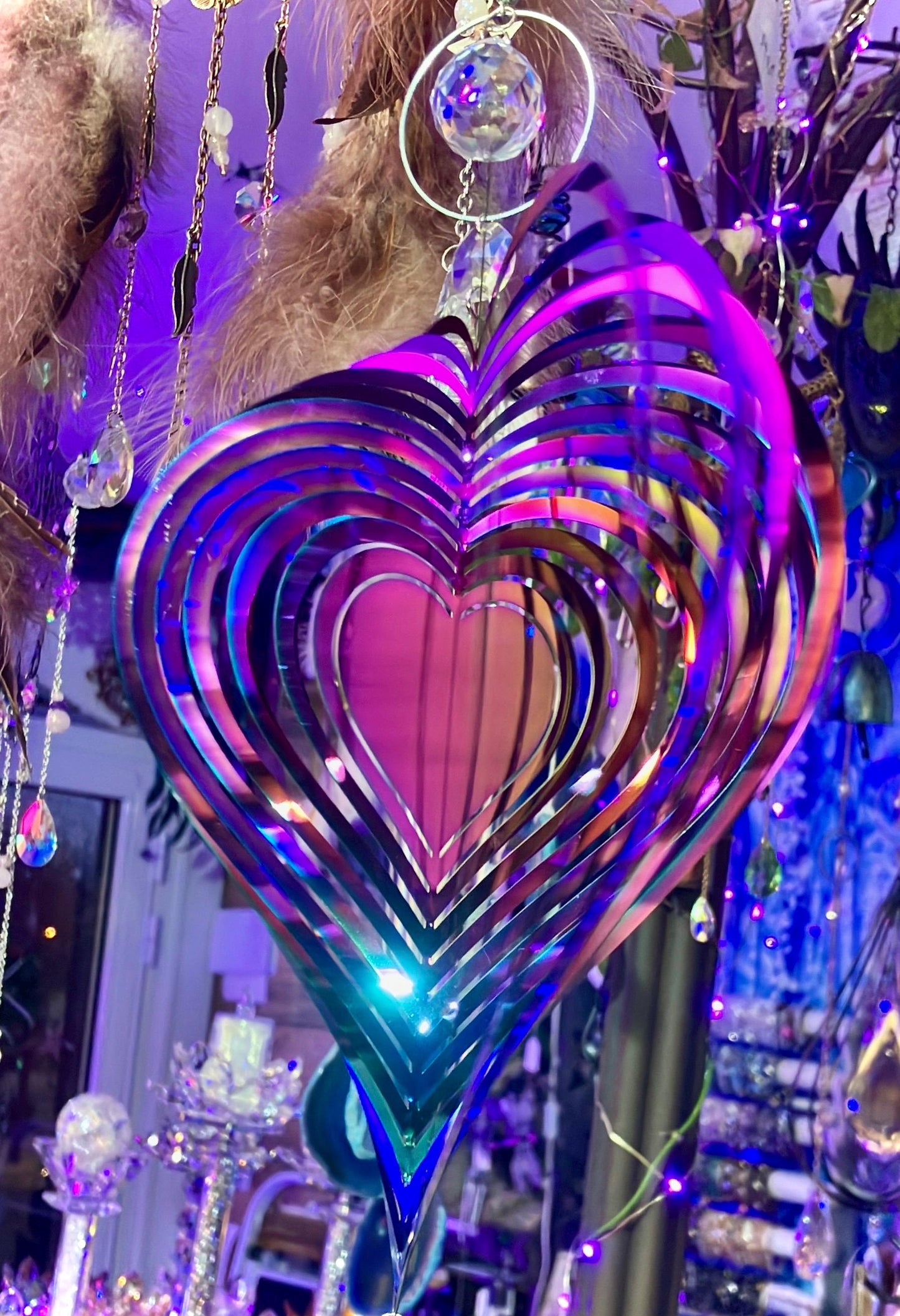 Regenbogen Großer Hypnotischer Kristall Aura Rosenquarz Amethyst