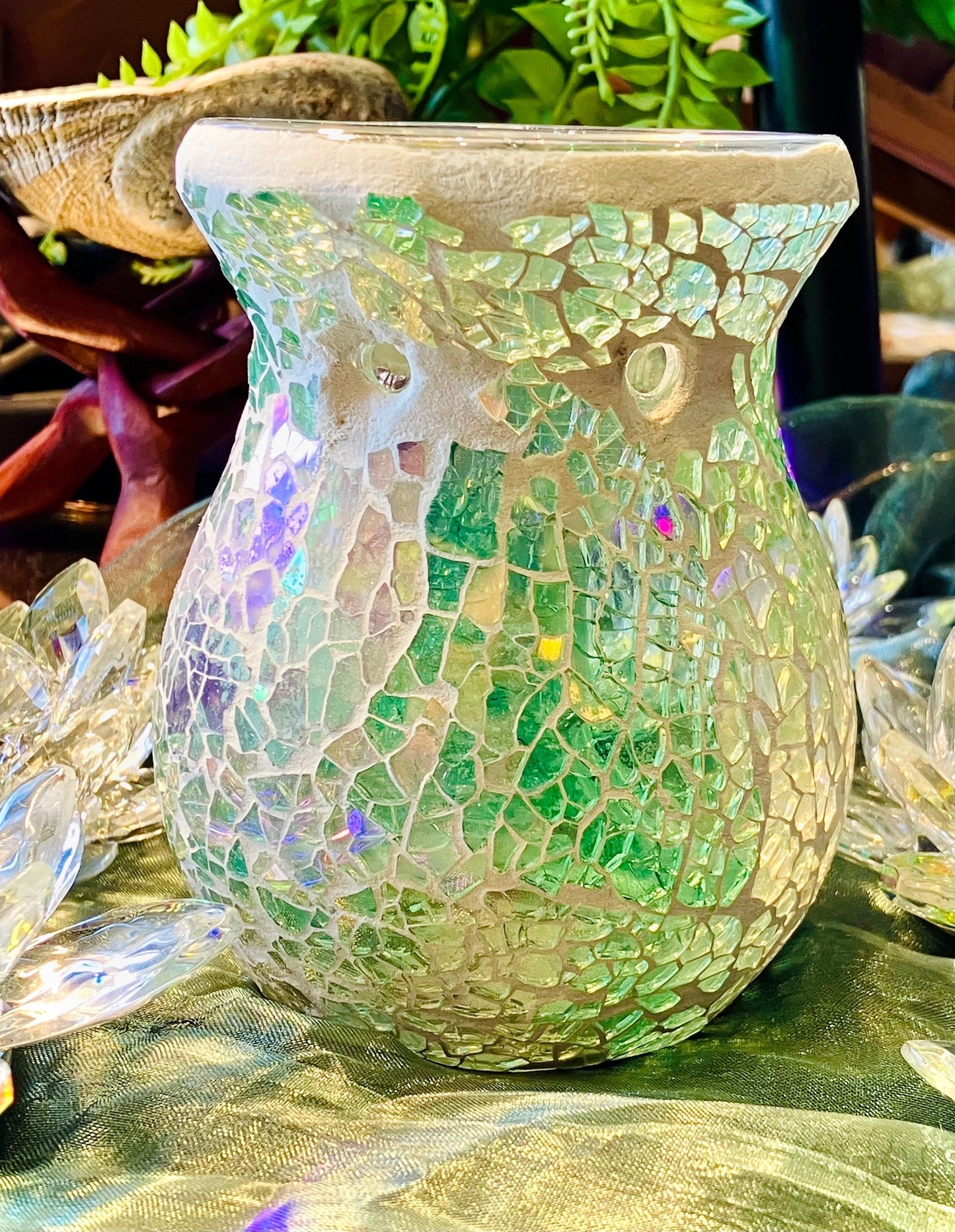 Mermaid glass mosaic wax burner