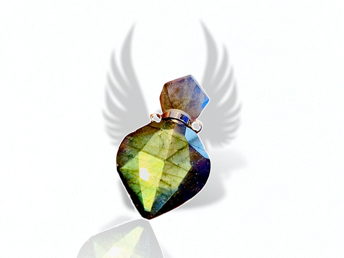 faceted labradorite bottle pendant