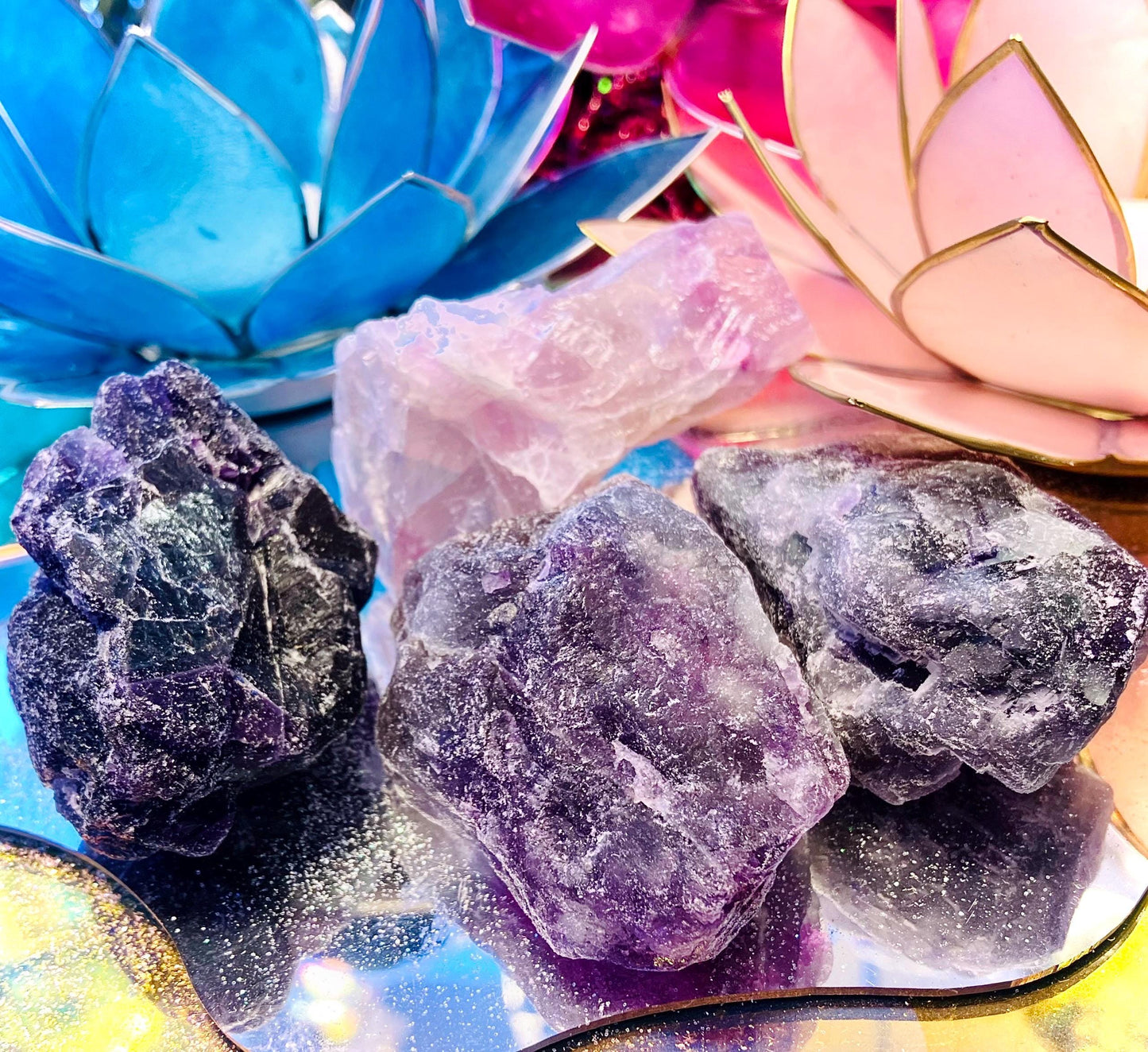 Fluorite fluorite purple pink raw stone