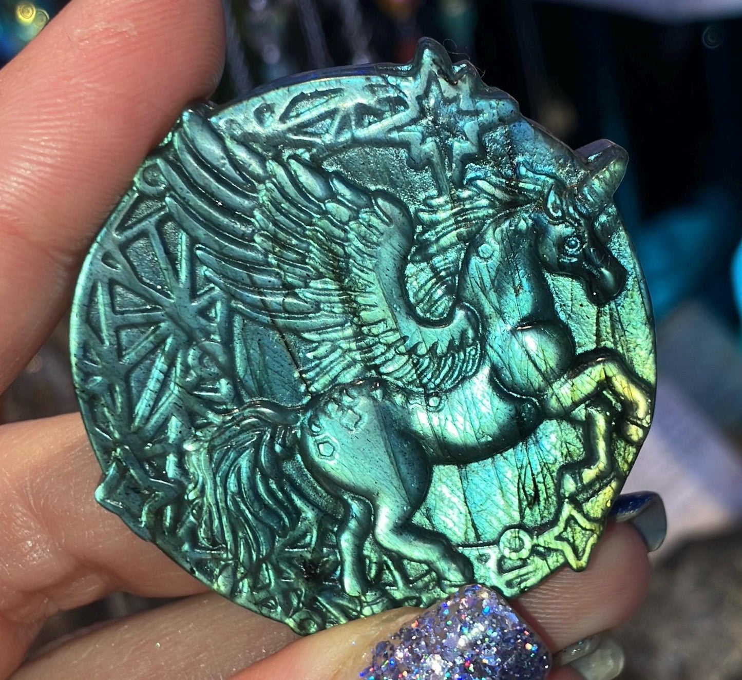 rainbow flash labradorite unicorn