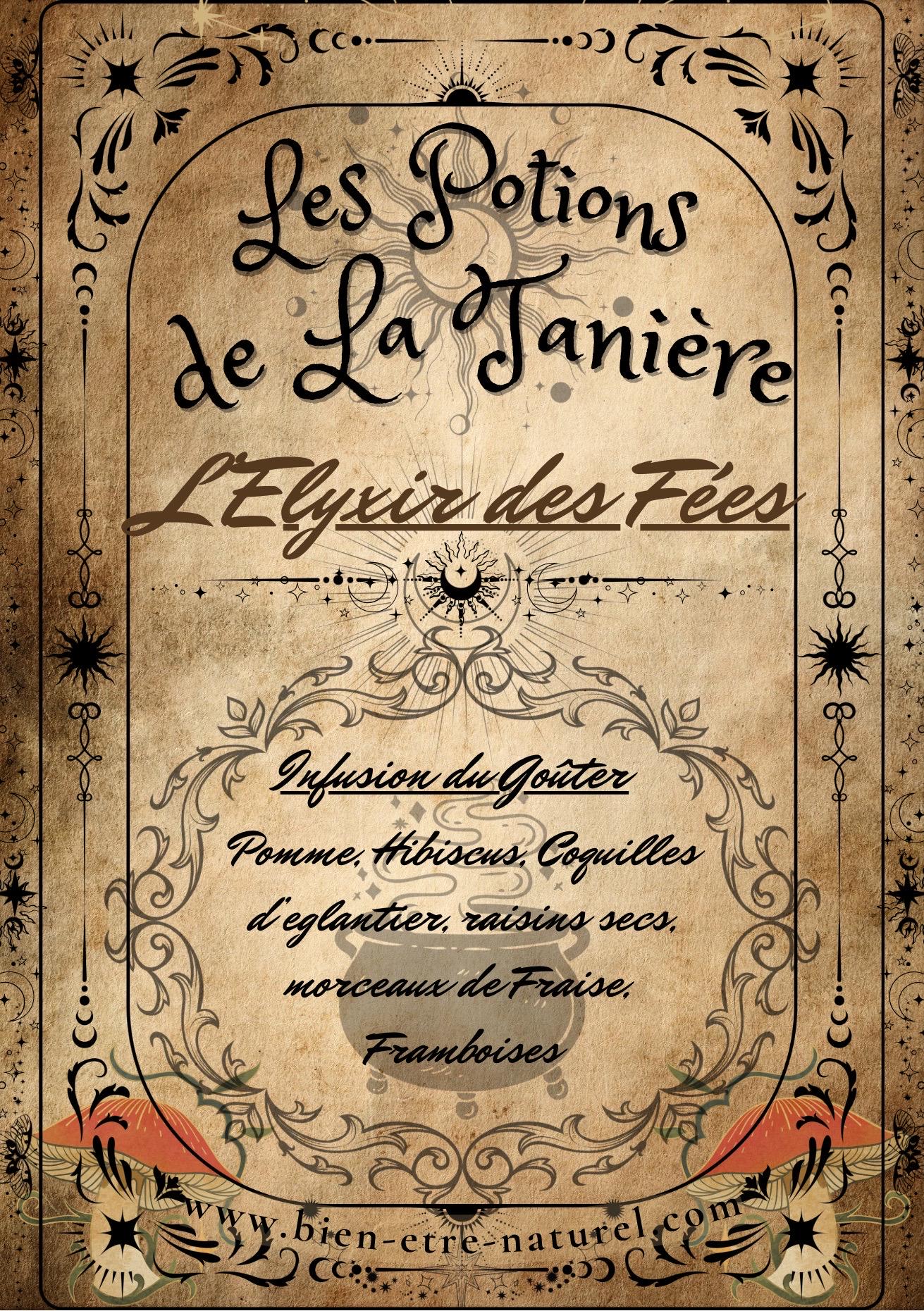 Herbal tea L'elyxir des fairies hibiscus apple rosehip strawberry raspberry