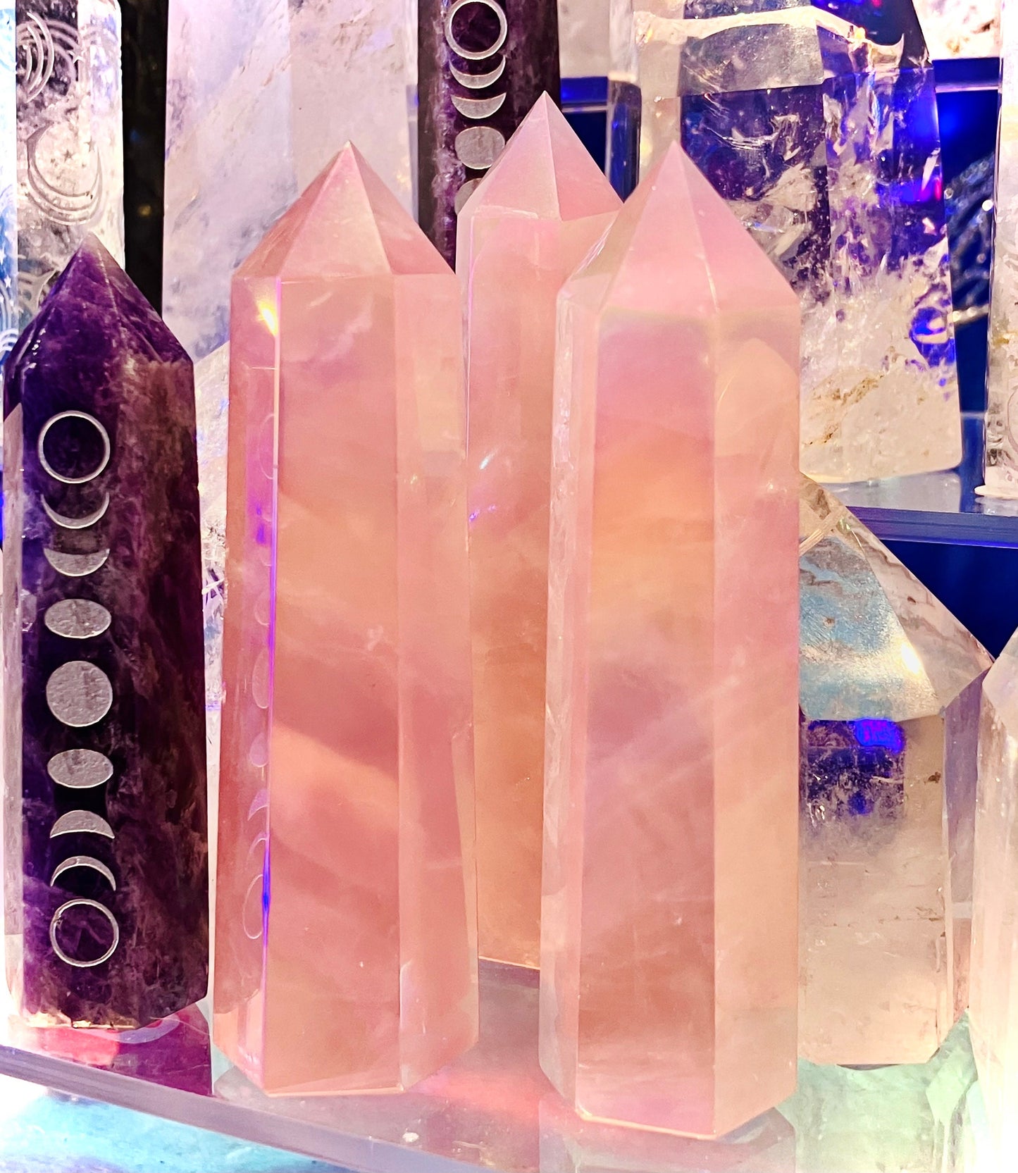 Rose quartz point aura angel