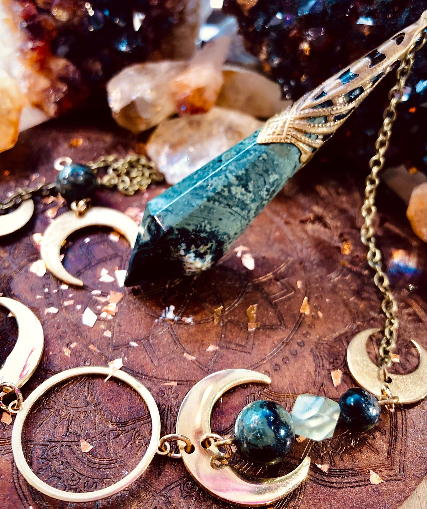 Kambaba Jasper Fairy Pendulum