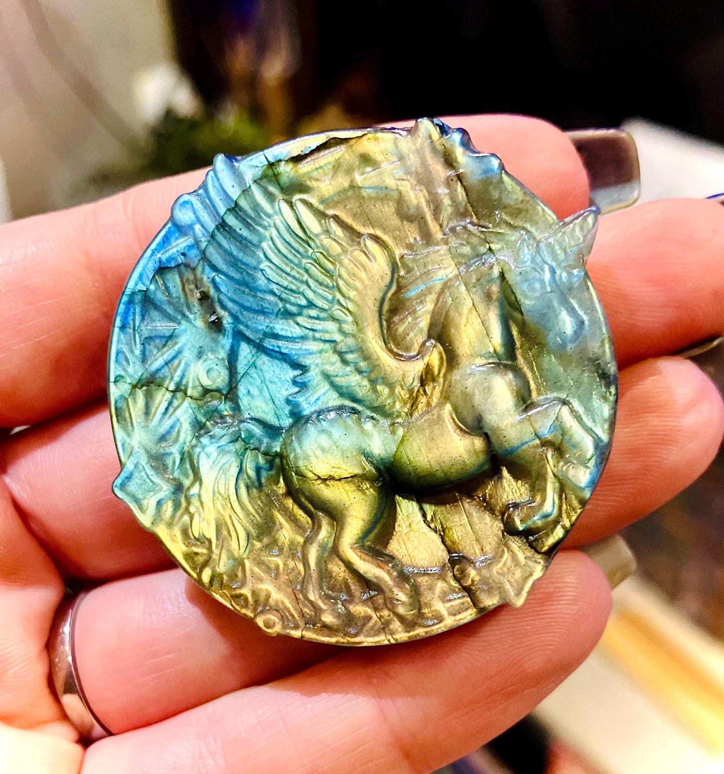 rainbow flash labradorite unicorn