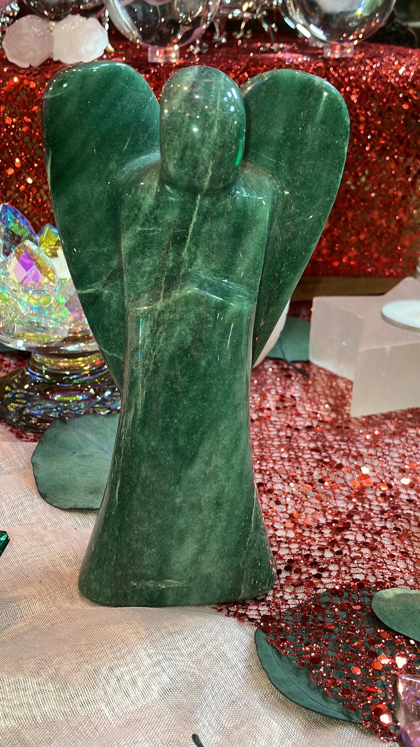 Large Green Aventurine Guardian Angel
