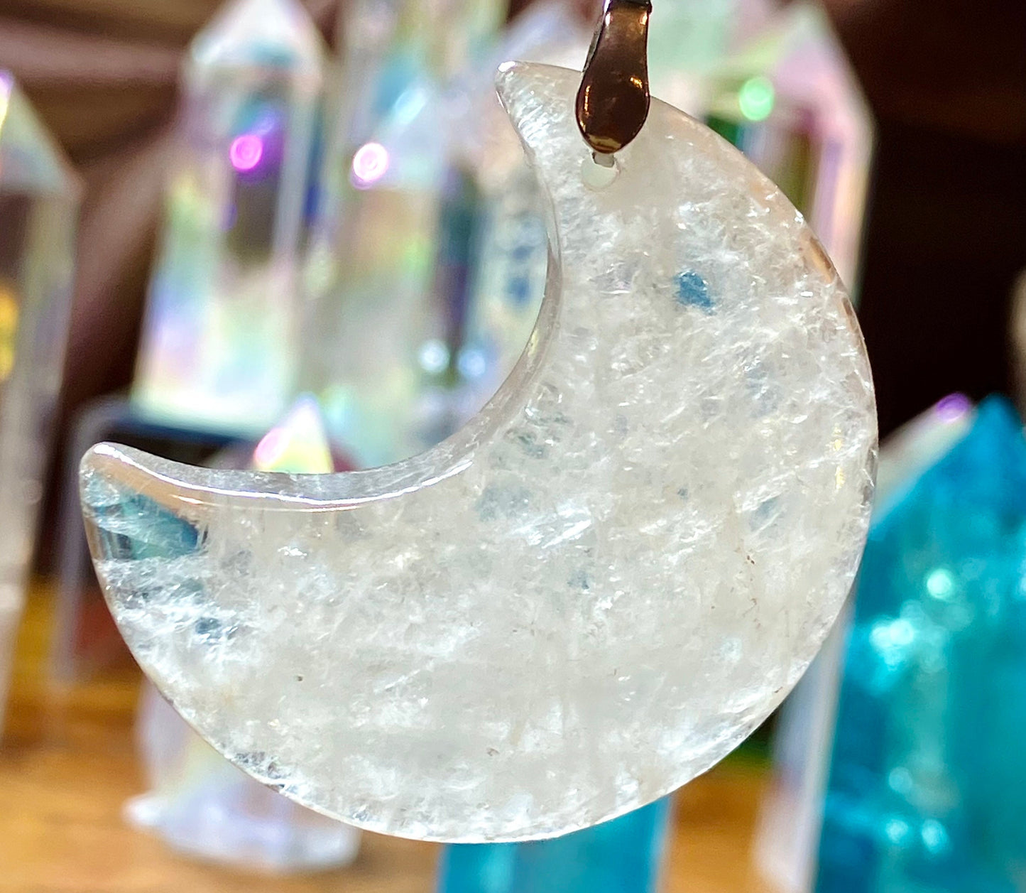 Crystal Crescent Moon Pendant